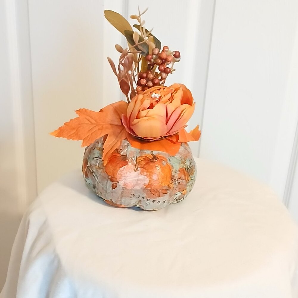 Autumn Napkin Floral Pumpkin